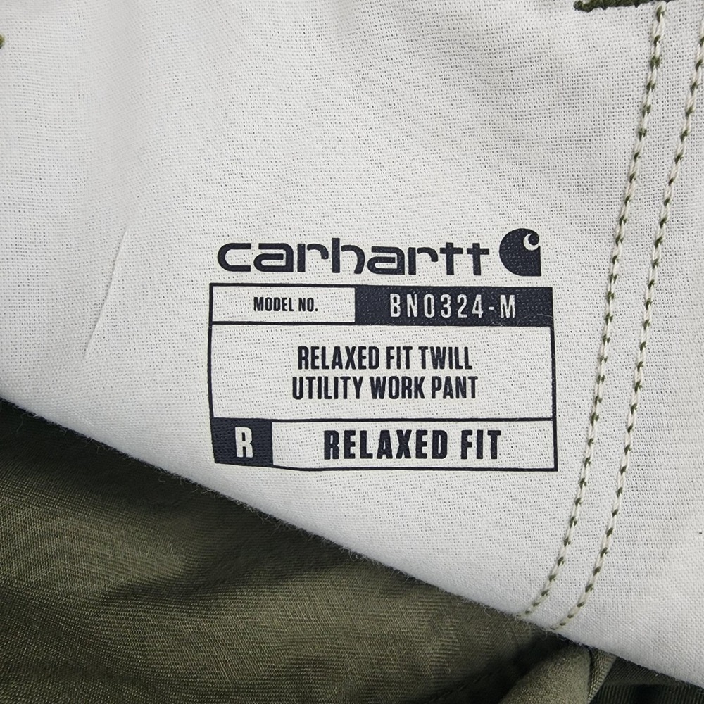 Carhartt Pants Mens 40x32 Green Relaxed Fit Twill Utility Workwear Carpenter - Picture 3 of 12